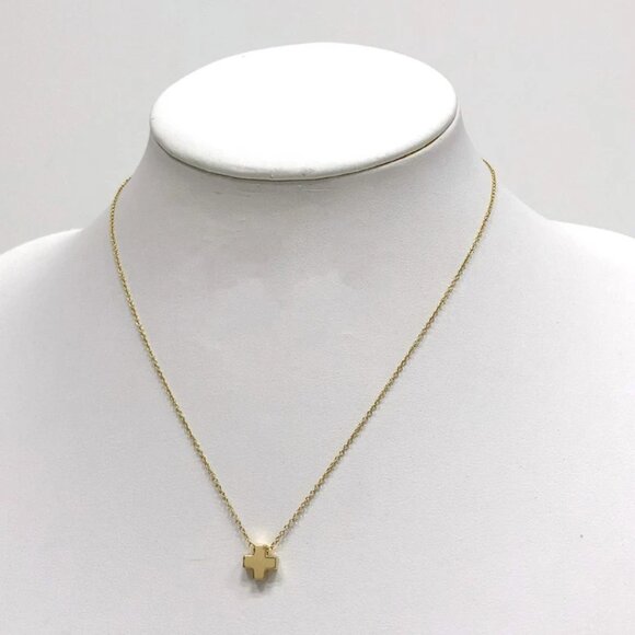Tiffany & Co. Roman Cross Necklace 16" 18k Yellow Gold 750 Auth - Picture 1 of 8